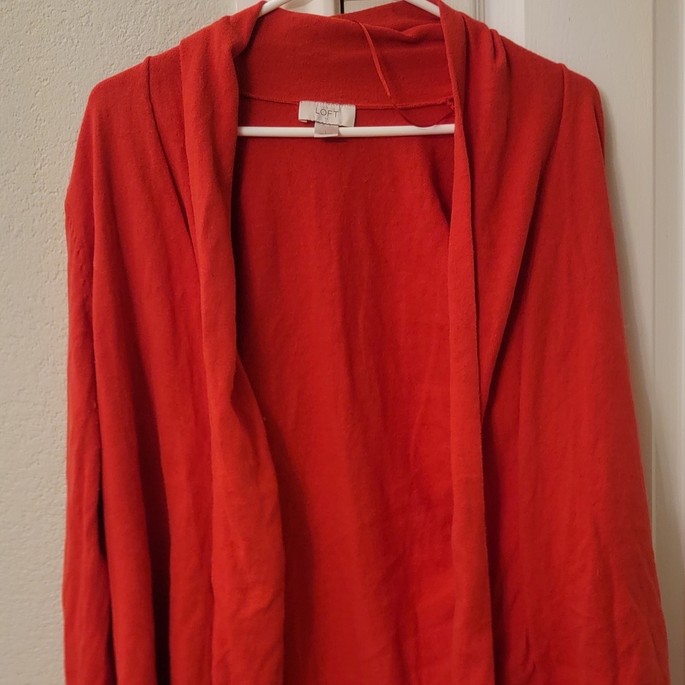 LOFT Women's Vibrant Red Cardigan